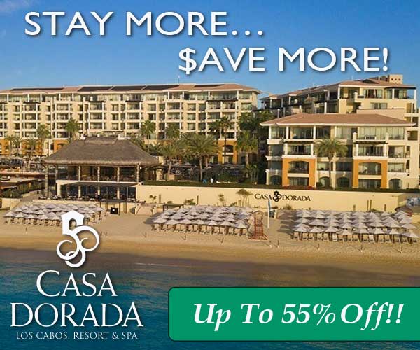 Special discounts on rooms at Casa Dorada on Medano Beach, Cabo.