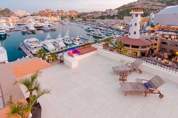 Penthouse rental above Cabo Marina at Tesoro Hotel