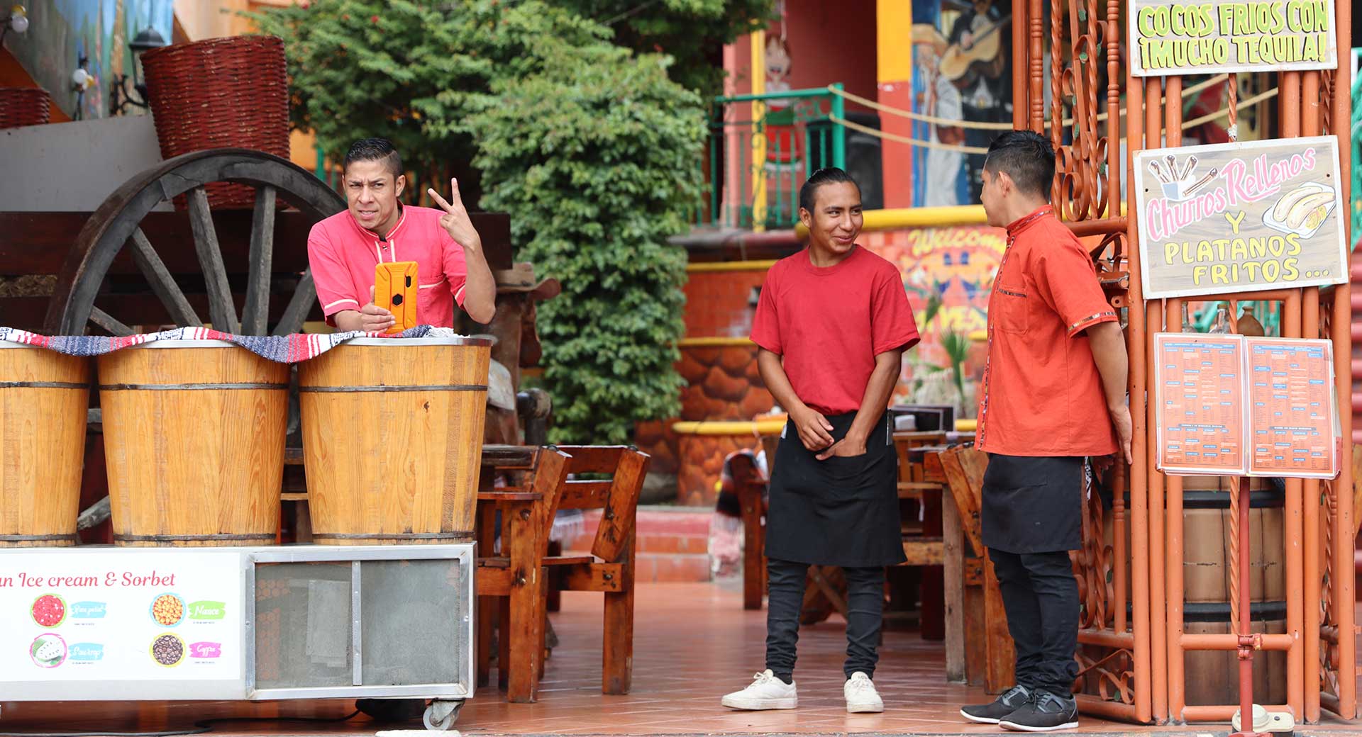 Wait staff at a Cabo San Lucas restaurant.