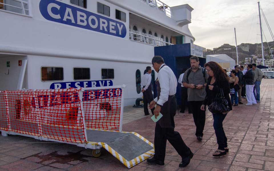 Boarding the Cabo Rey in Cabo San Lucas